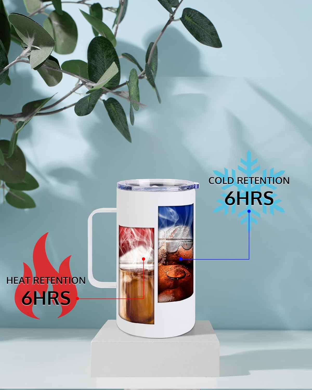 OFFNOVA 20oz Sublimation Tumblers with Handle, 4 Pack Sublimation Coffee Mugs with Lid, Stainless Steel Coffee Tumbler Travel Mug for Cold Hot Drinks - Image 4