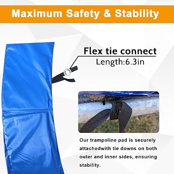 16ft Trampoline Pad Replacement, Trampoline Spring Cover No Hole Trampoline Pole Pad Waterproof UV Resistant Safety Pad