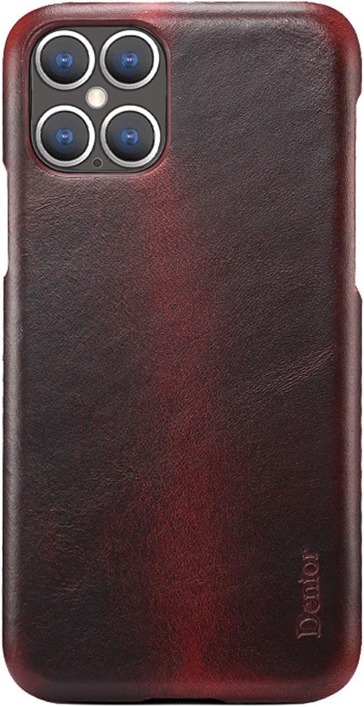 Coque antichoc iPhone 12 / 12 Pro cuir véritable rouge fin