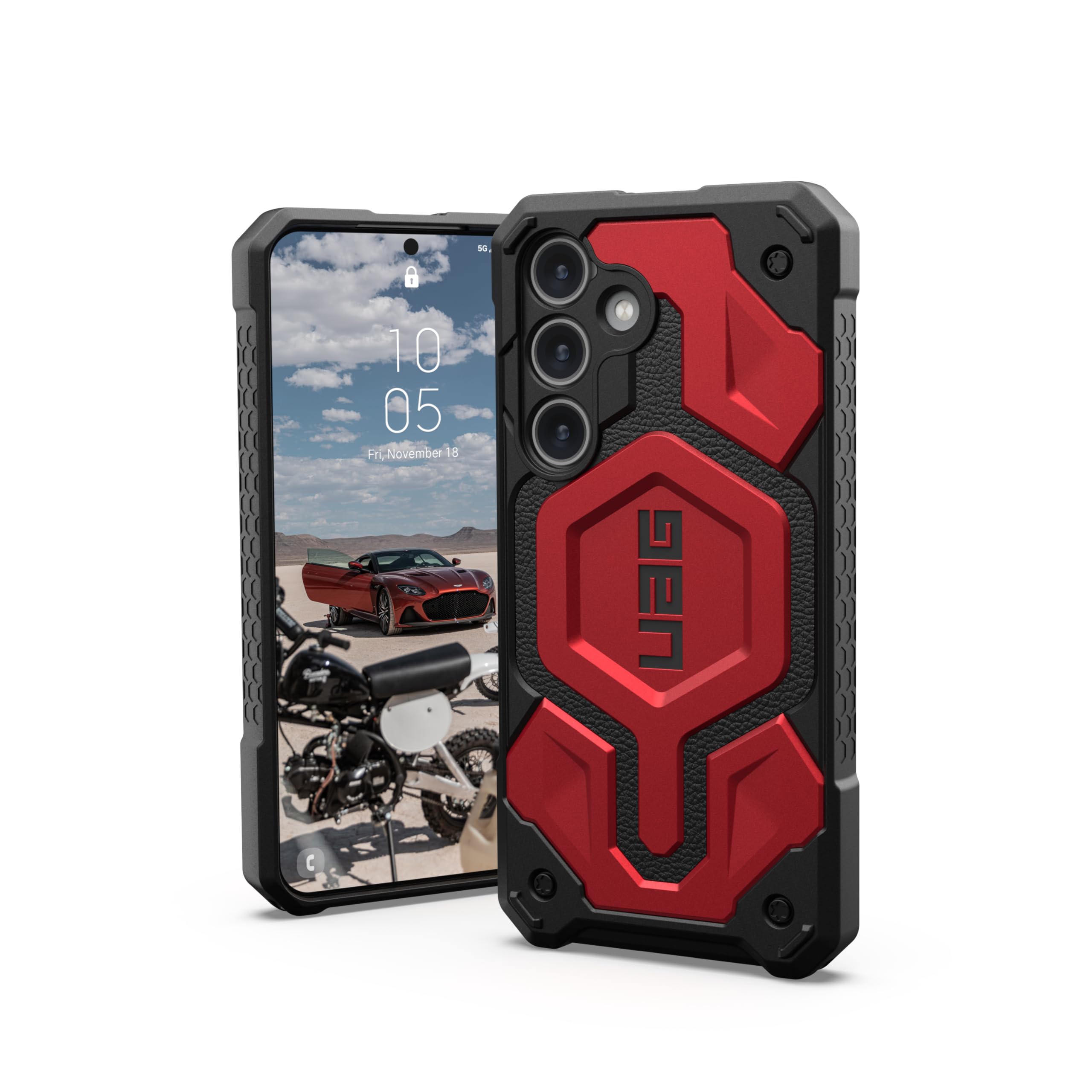 UAG Designed for Samsung Galaxy S24 Case 6.2" Monarch Crimson, Rugged Military Drop-Proof Impact Resistant Non-Slip Protective Cover