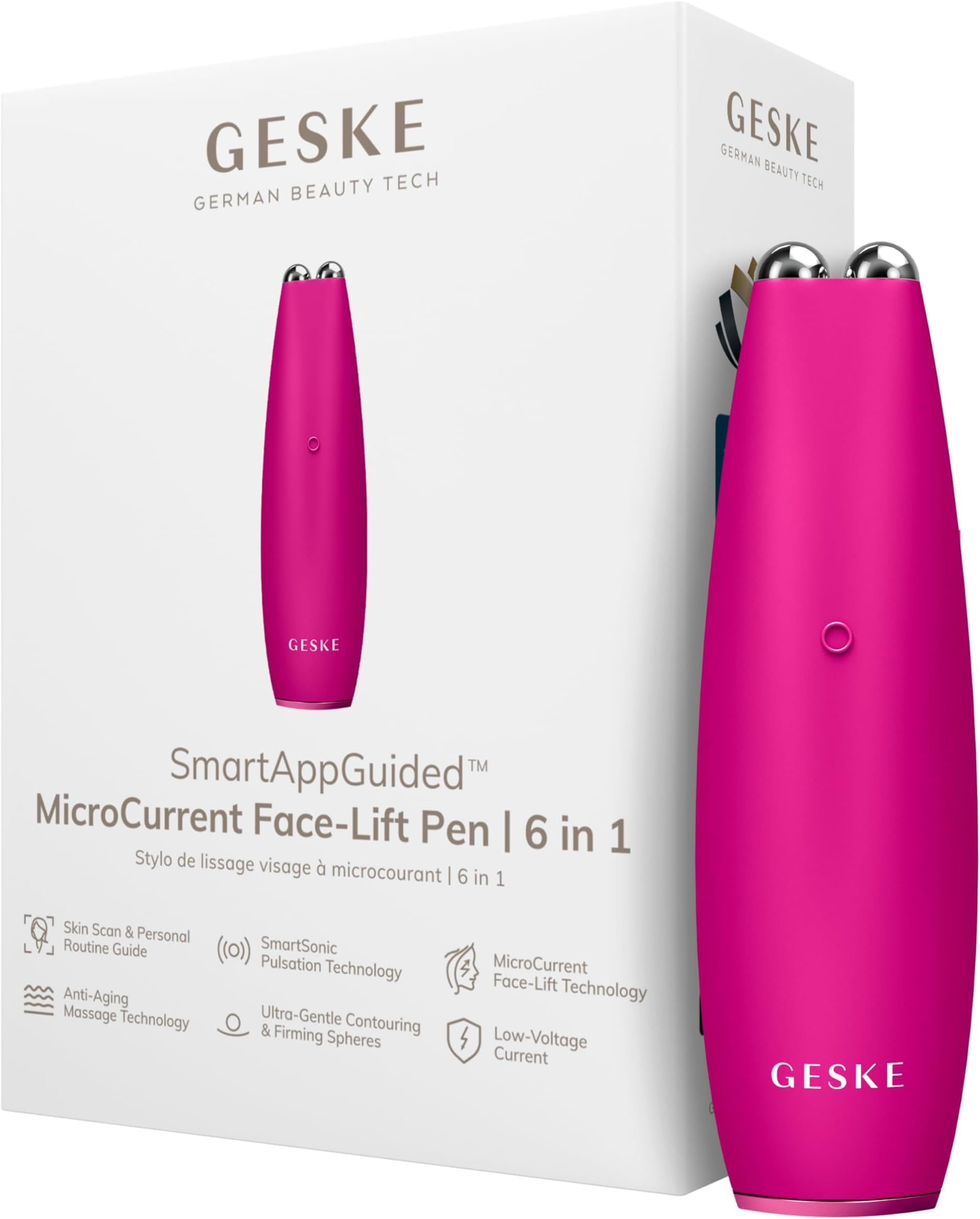 SmartAppGuided™ MicroCurrent Face-Lift Pen | 6 in 1 | Skin Care Tools | Anti-Aging Device | Face Lift | Young Wrinkle Free Skin | Facial Device