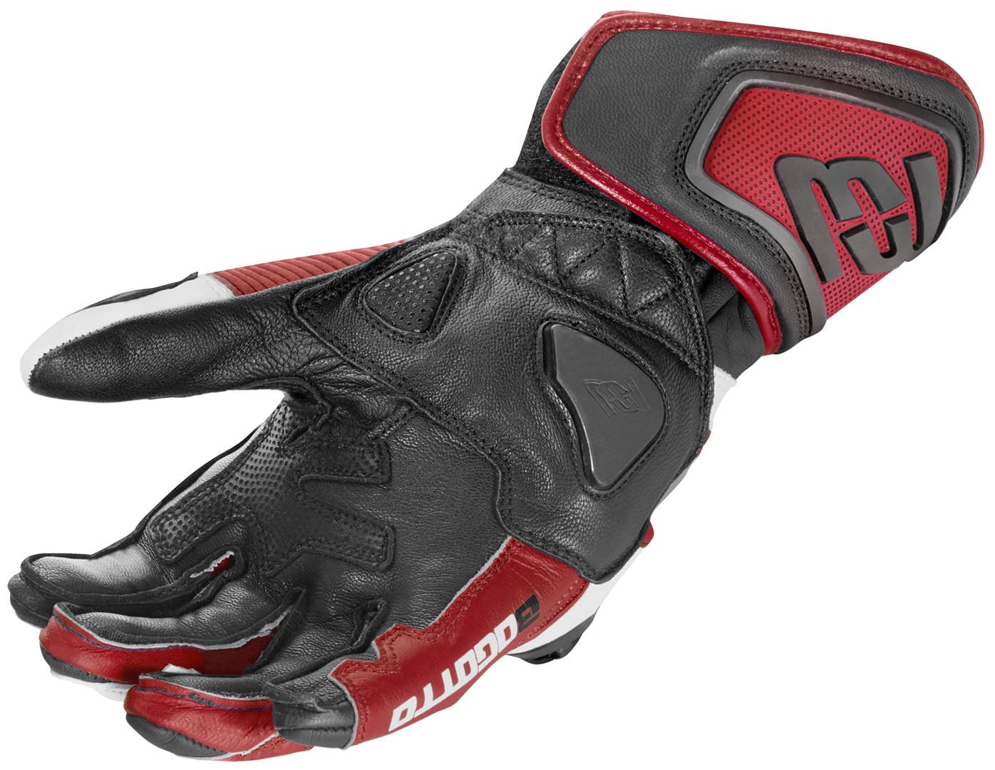 Bogotto Veloce Guanti da moto, nero/rosso/bianco, M