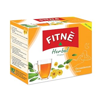 FITNE Chrysanthemum Herbal Tea Senna Infusion Smooth Mild Soothing Beverage Natural Gentle Detox Cleanse No Calories Caffeine Free, 15 Tea Bags