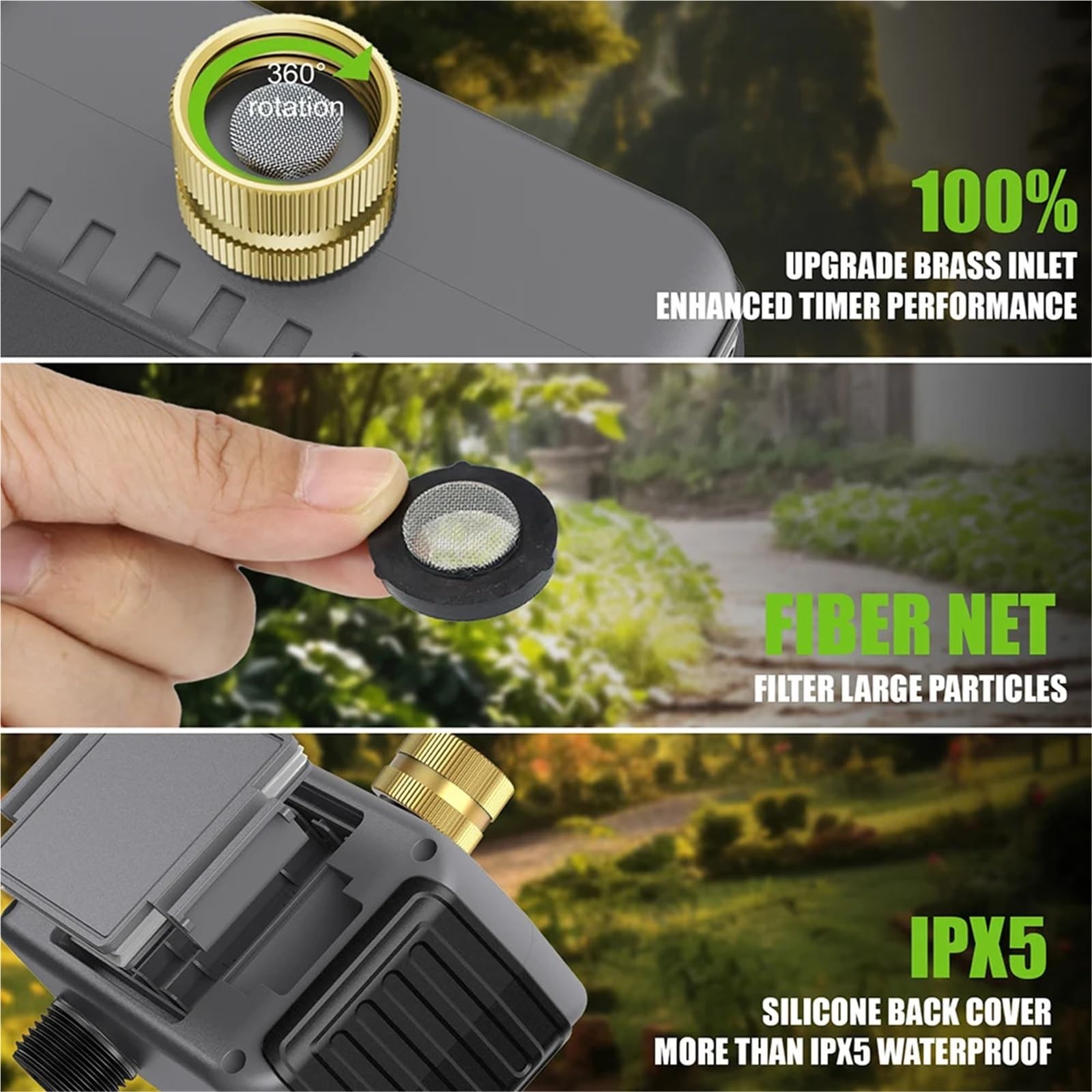 Timer per l'irrigazione, WiFi Water Timer Smart 2 uscite Sprinkler Timer di irrigazione del giardino Controller for irrigazione a goccia Programmatore di ritardo pioggia