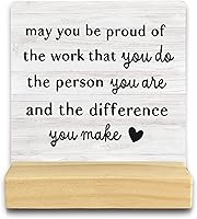 Vista 8 de QASHWEY Letrero de Placa de Madera de Compañero de Trabajo de Apoyo Emocional Decoración de Escritorio, Regalos de Agradecimiento Regalos