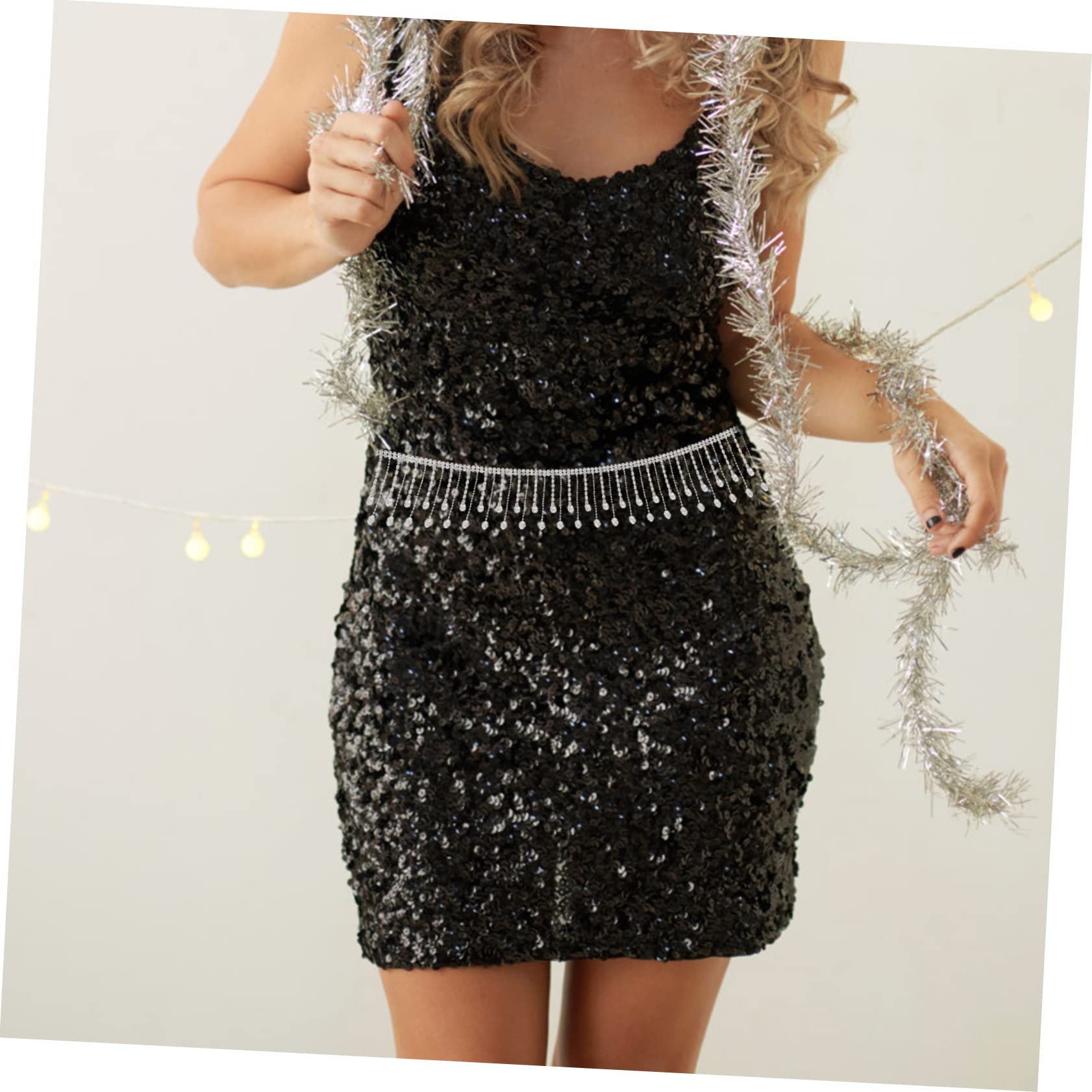 Housoutil 5 Stück Rhinestone Quasten Kette Strassband für Diy Kleidung Hochzeits und Party Dekoration Vielseitig Einsetzbar für Handwerk und Mehr