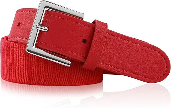 AWAYTR Youth Baseball Belt Boys - Adjustable Elastic Softball Belt for Kids Girls Pants Uniform(Red, 20''-34'')