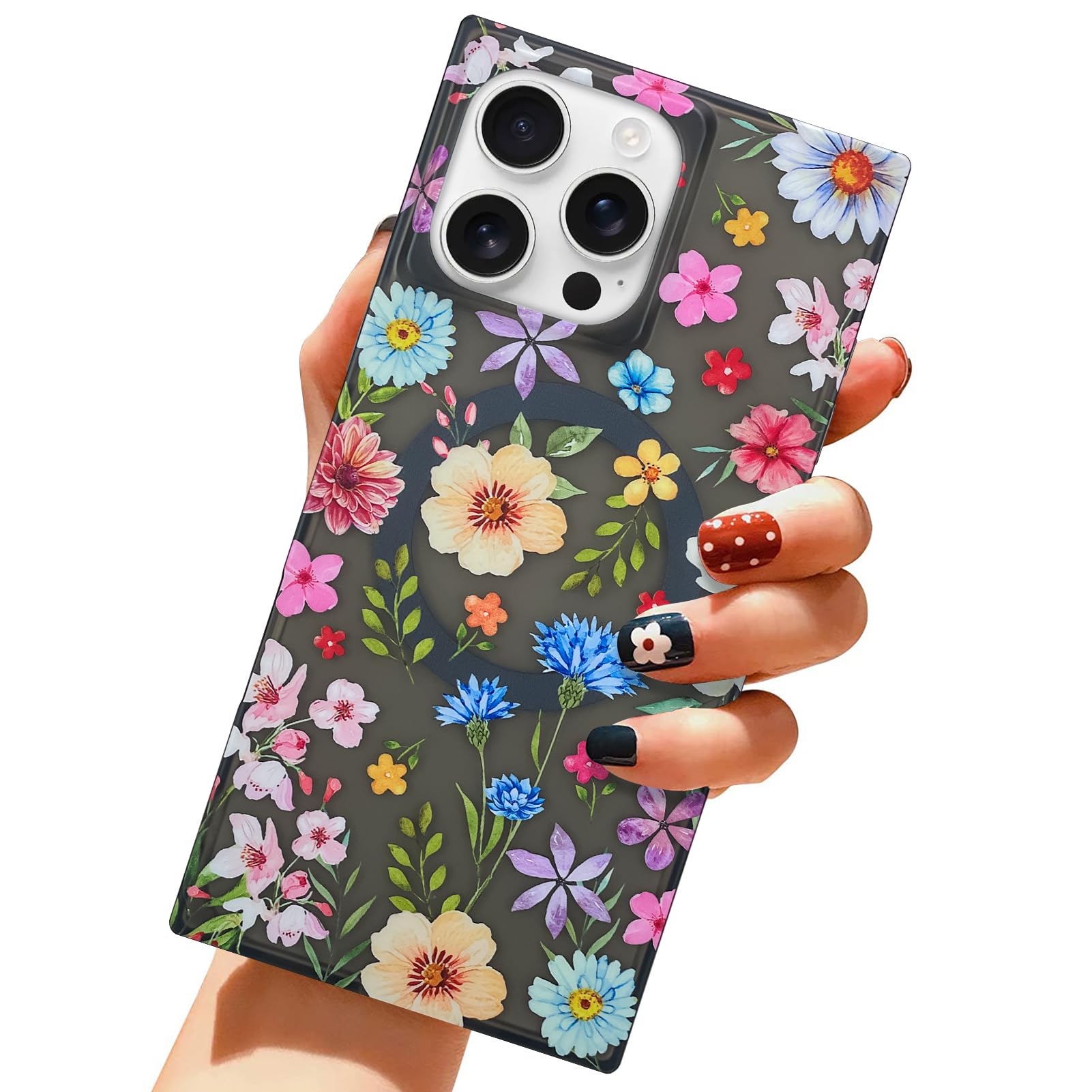 Coque iPhone 16 Pro Max MagSafe fleurie LSL en silicone translucide - 8