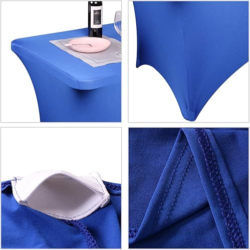 Miniatura 6 de Fvstar 2 manteles de 6 pies, mantel rectangular elástico ajustable de 6 pies, protector de mesa lavable de 6 pies para fiestas, bodas, banquetes,