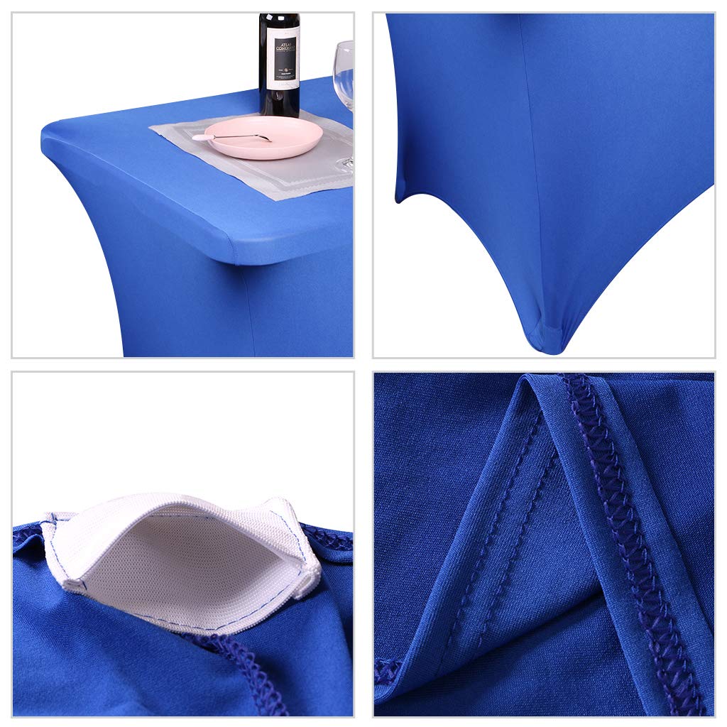 6FT Rectangular Spandex Tablecloth Four-Way Tight Fitted Stretch Table Cover Polyester Table Cloth for Outdoor Part...