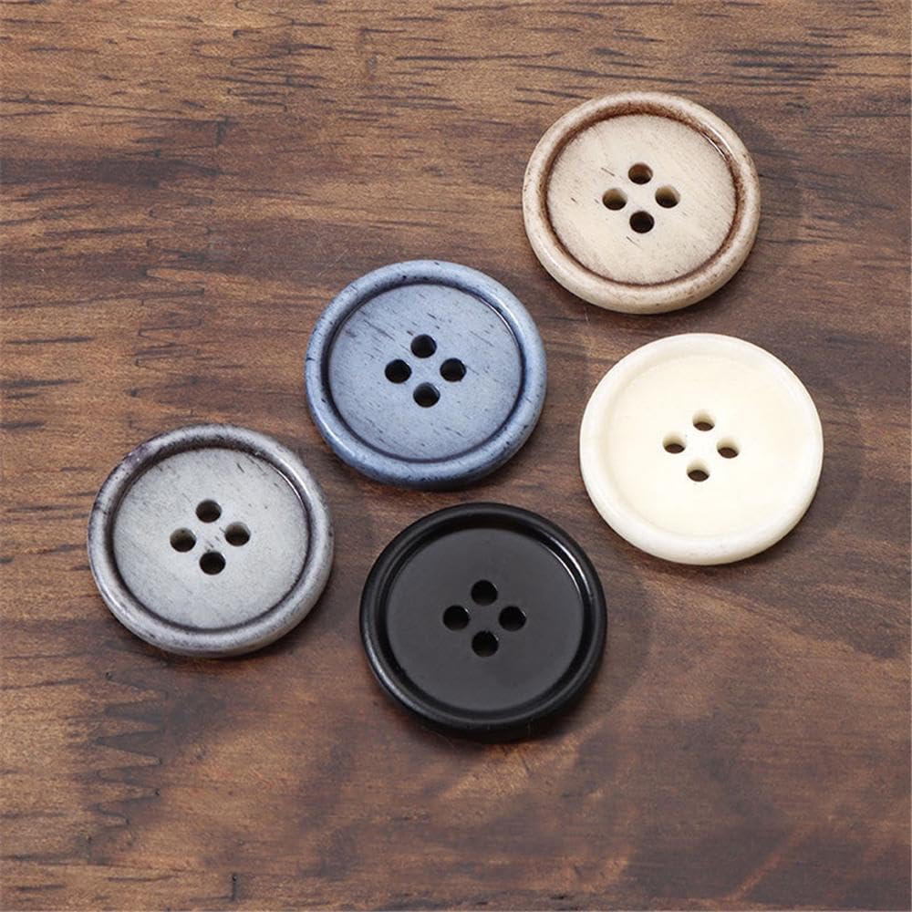 Codulu Vintage Knopen Schacht Vierkante Naaiknop Blazer Vervanging Knop voor DIY Doek Accessoires Ambachten Decoratief (2 stuks) - 25 mm-Bruin