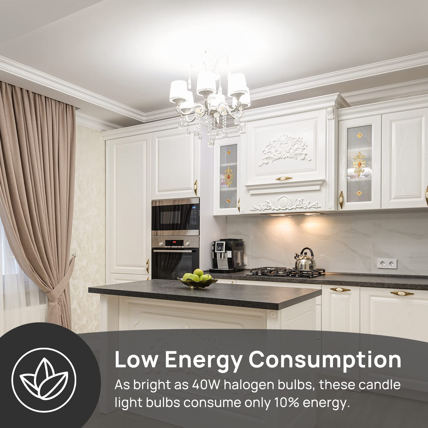 Linkind Lampadine LED E14 B35/C35 Candela, 4,9 W(Equivalenti a 40 W), Luce Bianca Fredda 5000K, 500 Lumen, Certificazione CE/RoHS/ErP, Non Dimmerabile, Pacco da 6