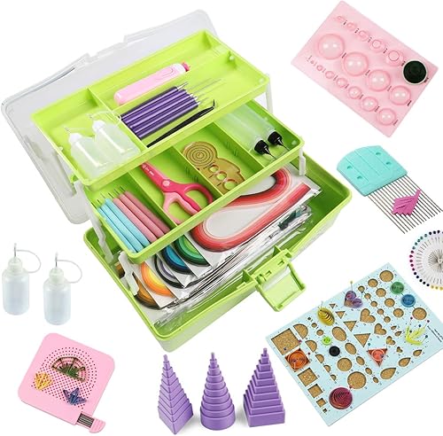 Kits de Quilling - Suministros de herramientas de quilling, crimpadora de papel, tiras de papel Quilling para principiantes con manual (caja de