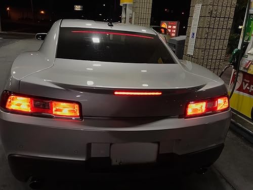 Miniatura 6 de iJDMTOY Tira de luz LED de 3 freno flexible para parabrisas trasero de 36 pulgadas con función de señal de giro secuencial, al igual que A7, serie