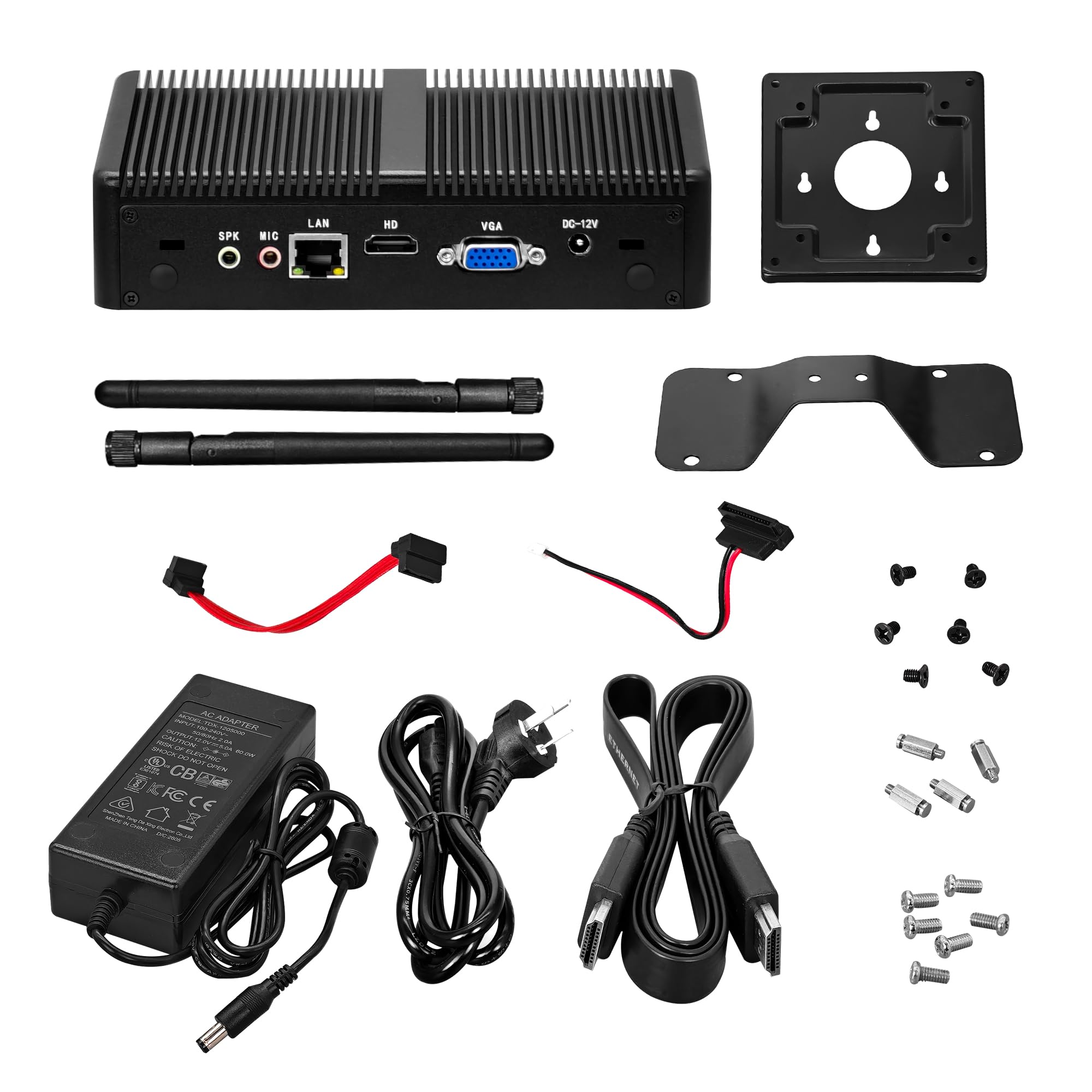 Mini PC Core i3-6006U (2C/4T), Fanless Micro PC DDR3L Barebone No RAM/SSD, 4K HD+VGA, RJ45 Gigabit LAN, SATA3.0 Slot, 6 USB, AES-NI, Desktop Computer for Business Office Home