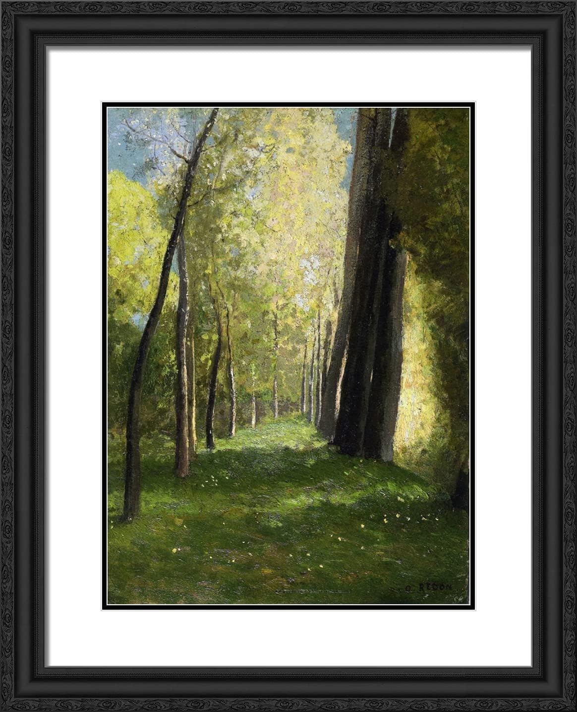 ArtDirect Redon, Odilon 20x24 Gold Ornate Framed Art Print with Double Matting Titled: Lane of Trees