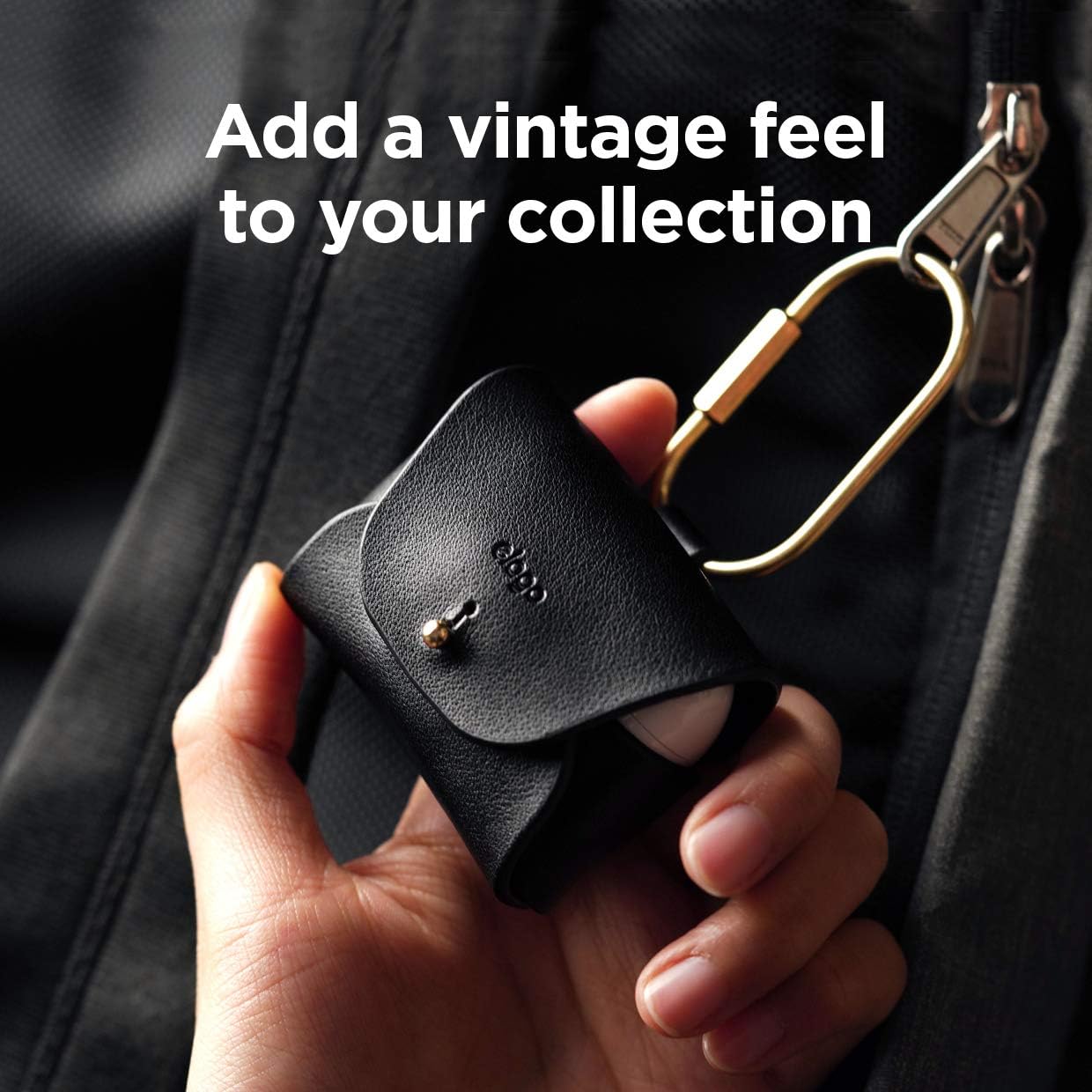 elago Leather Case Compatible with AirPods Pro 2 Generation and AirPods Pro Case - Genuine Leather case with Keychain, Luxurious Colors, Brass Ring Holder, Great Protection (Red)