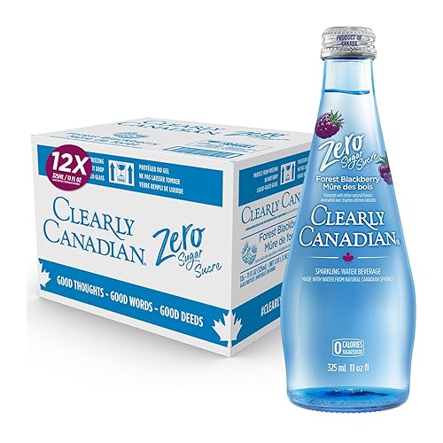 Clearly Canadian Zero Sugar Forest - Bebida de agua con gas Blackberry, cero azúcar y cero calorías. 1 caja (12 botellas x 11.0 fl oz)
