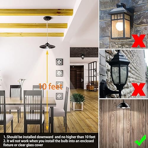 Miniatura 8 de LUXON Bombillas con sensor de movimiento de radar BR25 de 9 W, detector equivalente al atardecer al amanecer de 90 W, iluminación de lámpara LED