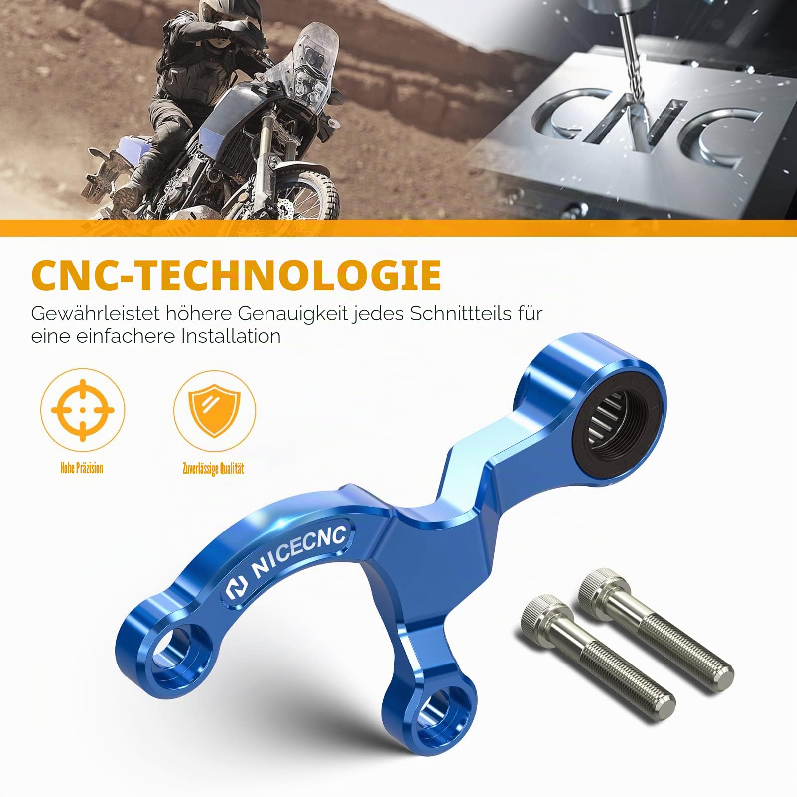 NICECNC Motorrad Schalthebel Stabilisator Halterung Schalthebel Compatible with Yamaha FZ07 ABS 2017, FZ07 2015-2017, Tenere 700 XTZ07 2019-2024, Blau, Siehe Passform
