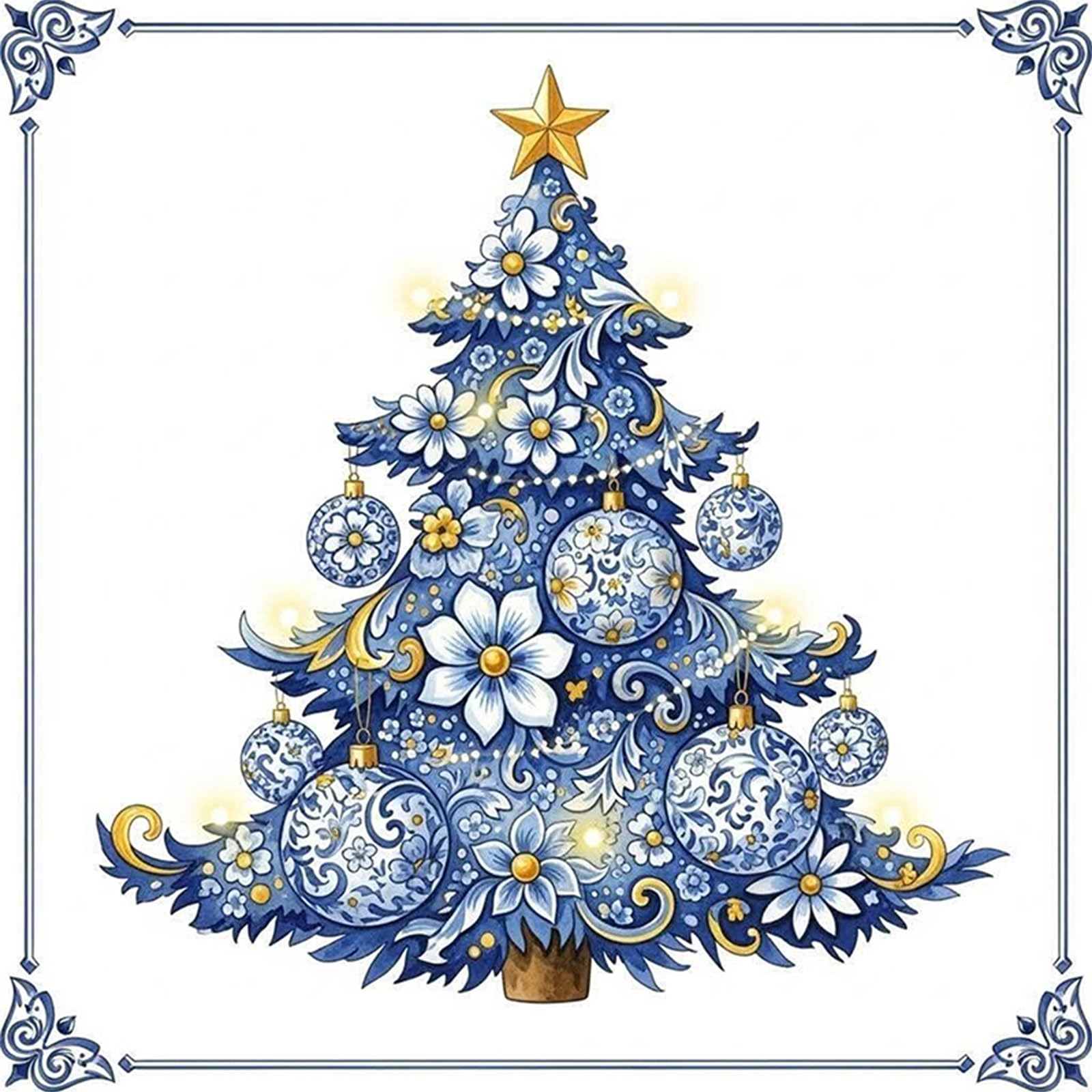 Christmas Full 14CT 2 Strands DIY Stamped Cross Stitch Kits 11.81x11.81inch Needlework Embroidery Kit Cross Stitch Art and Crafts Kits for Beginners Adults Home Decor