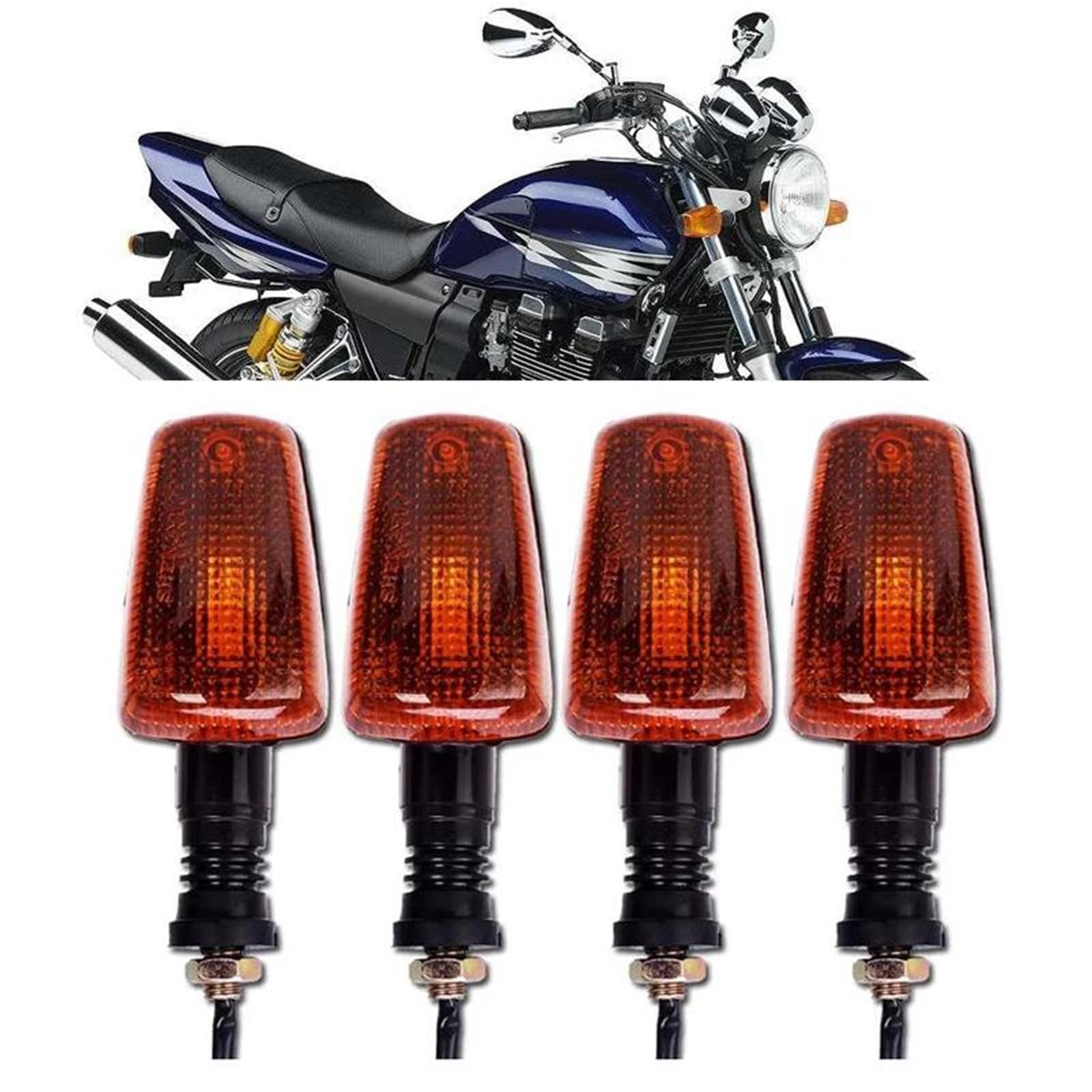 Clignotants Moto Lot De 2 Ou 4 Clignotants Avant Et Arrière pour Moto pour Y&amaha XJR1200, XJR400, SRX250, SRX600, XJR1300, FZR250/400 Indicateurs De Moto(2 Paires)