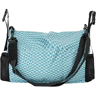 CaSZLUTION Wheelchair Storage Bag Wheelchair Tote Bag Travel Messenger Backpack Storage Organizer for Back of Wheelchair (Blue Triangle Pattern)