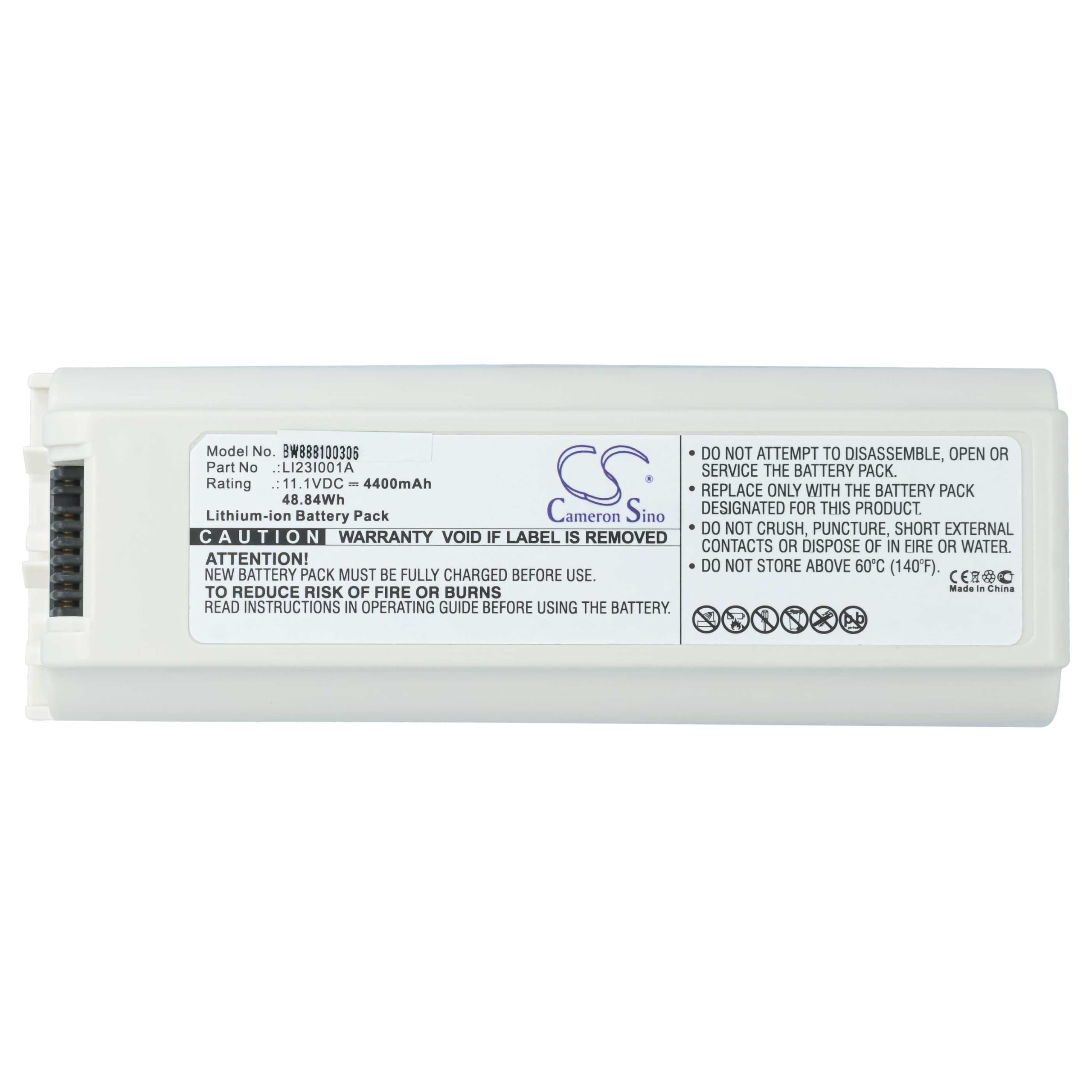 vhbw batteria sostituisce Mindray LI23I001A, 2108-30-66176 per strumentazione medica (4400mAh, 11,1V, Li-Ion)