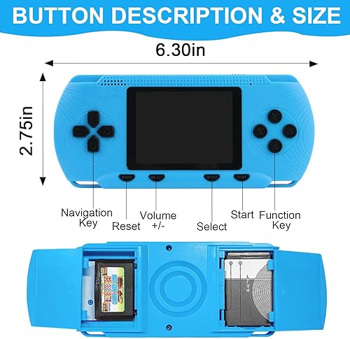Miniatura 5 de Juegos de mano para niños – Reproductor de videojuegos para niños precargado 258 videojuegos retro, reproductor de juegos portátil con 3 cartuchos y