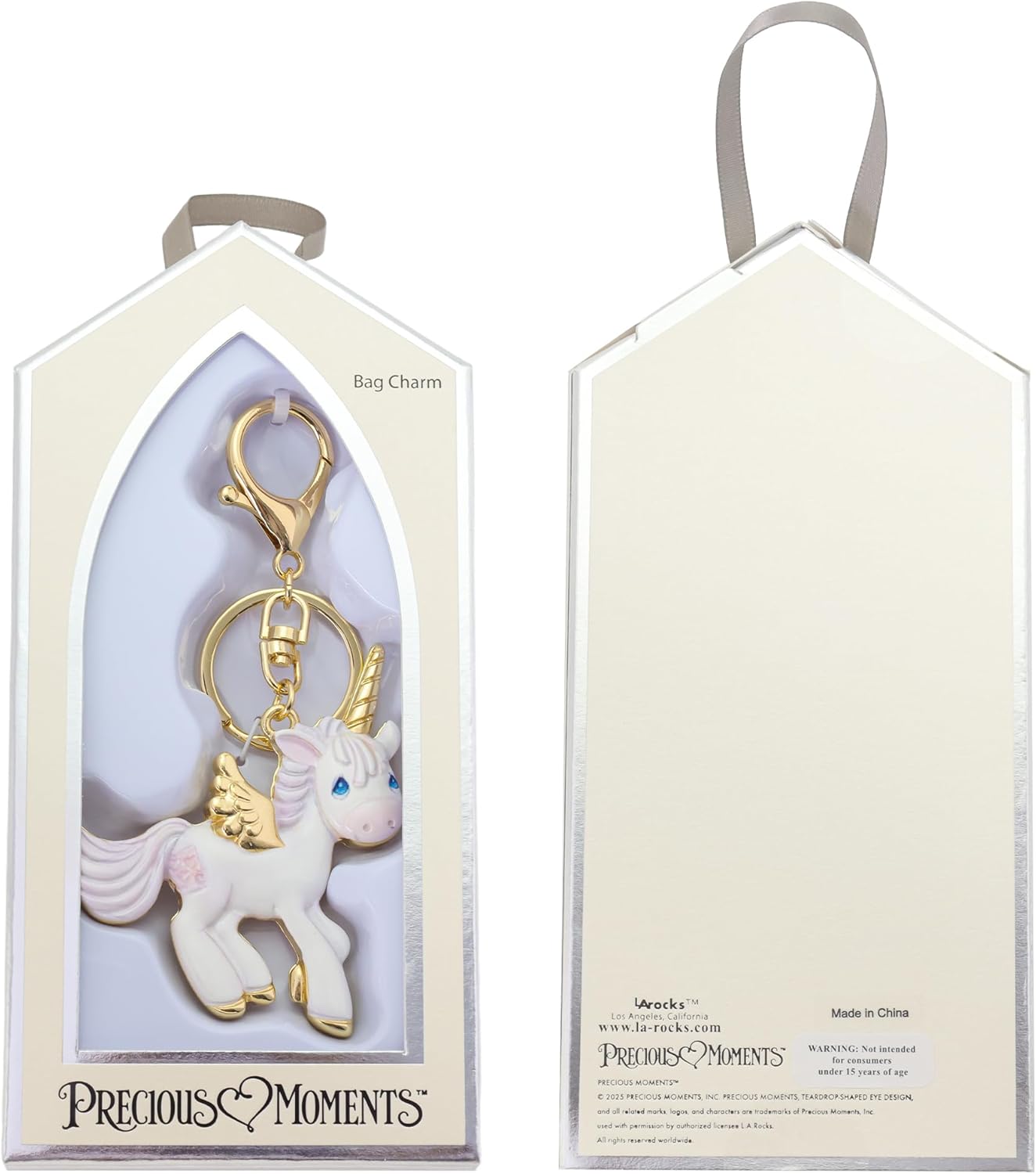 Precious Moments Unicorn Keychain & Bag Charm - Whimsical Figurine of Joy and Magic, Sentimental Gift or Thank You Keepsake for Her