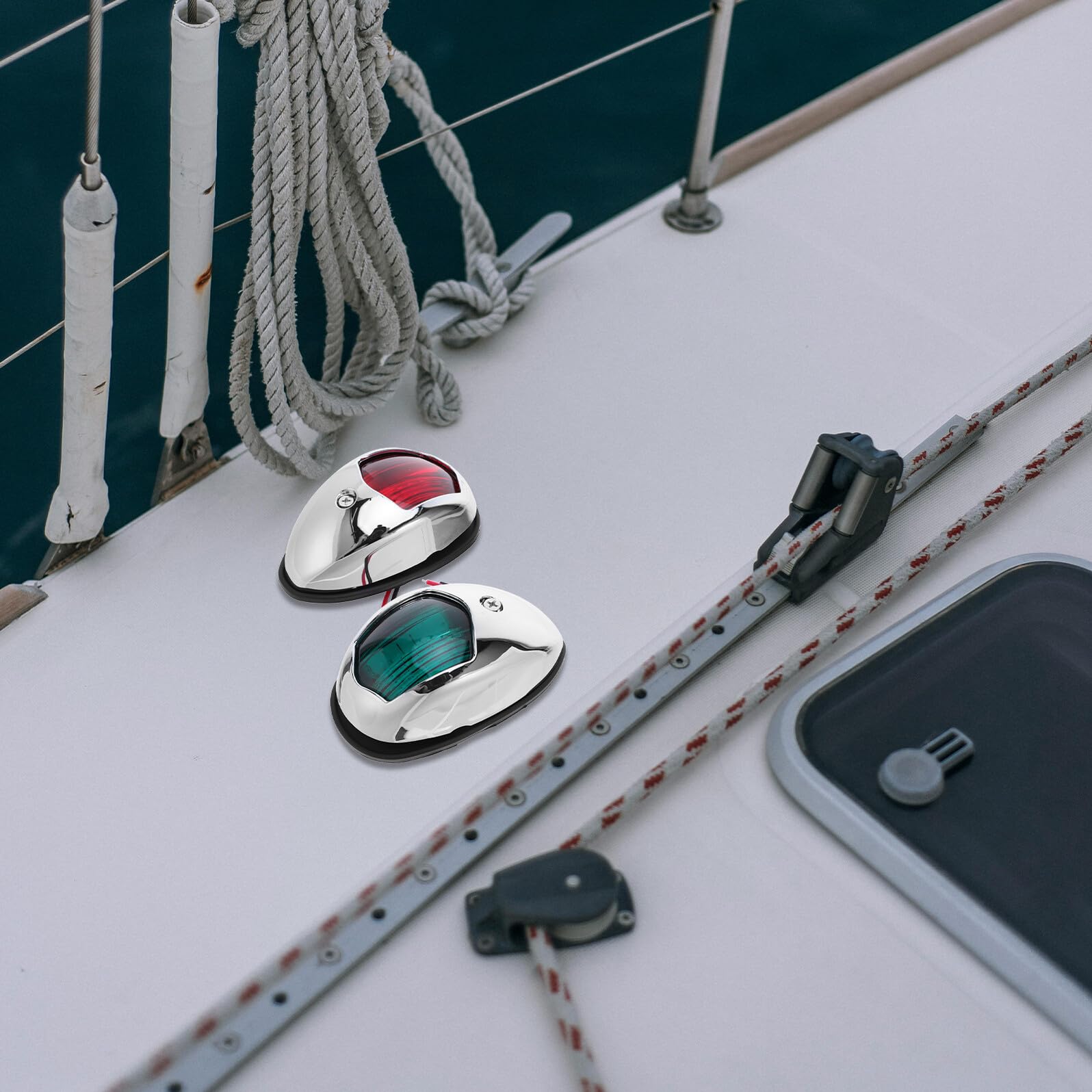 Luci di Navigazione in Navigazione Materiale Abs e Acrilico per Uso Notturno LED 2 Pezzi Laterali Risparmio Energetico per Barche per Yacht e Pontoon