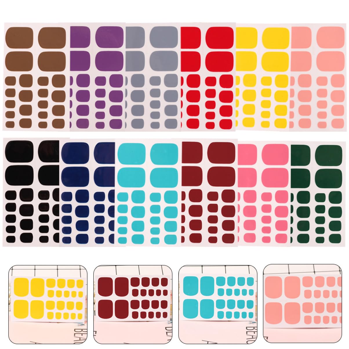 SHERCHPRY 5 Ensembles Autocollants Pour Ongles Décorations Manucure Accessoires Pratiques Pour Salon Et Usage Domestique Facile À Appliquer 12 Feuilles*5