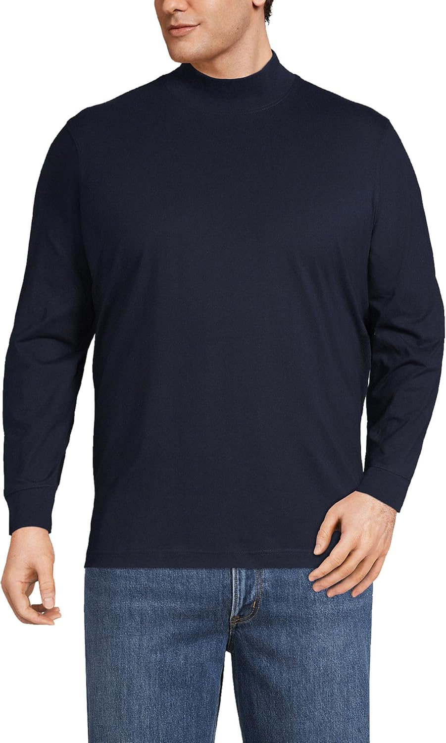 Lands End Mens Super-T Cotton-Blend Mock Turtleneck Ireland Ubuy