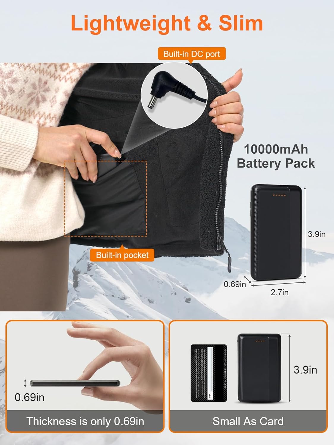 Auxo Fleece Heated Vest for Women with Battery Pack Included, Lightweight Winter Electric 7-Zone Heating Vest 3 Heat Settings - Image 5