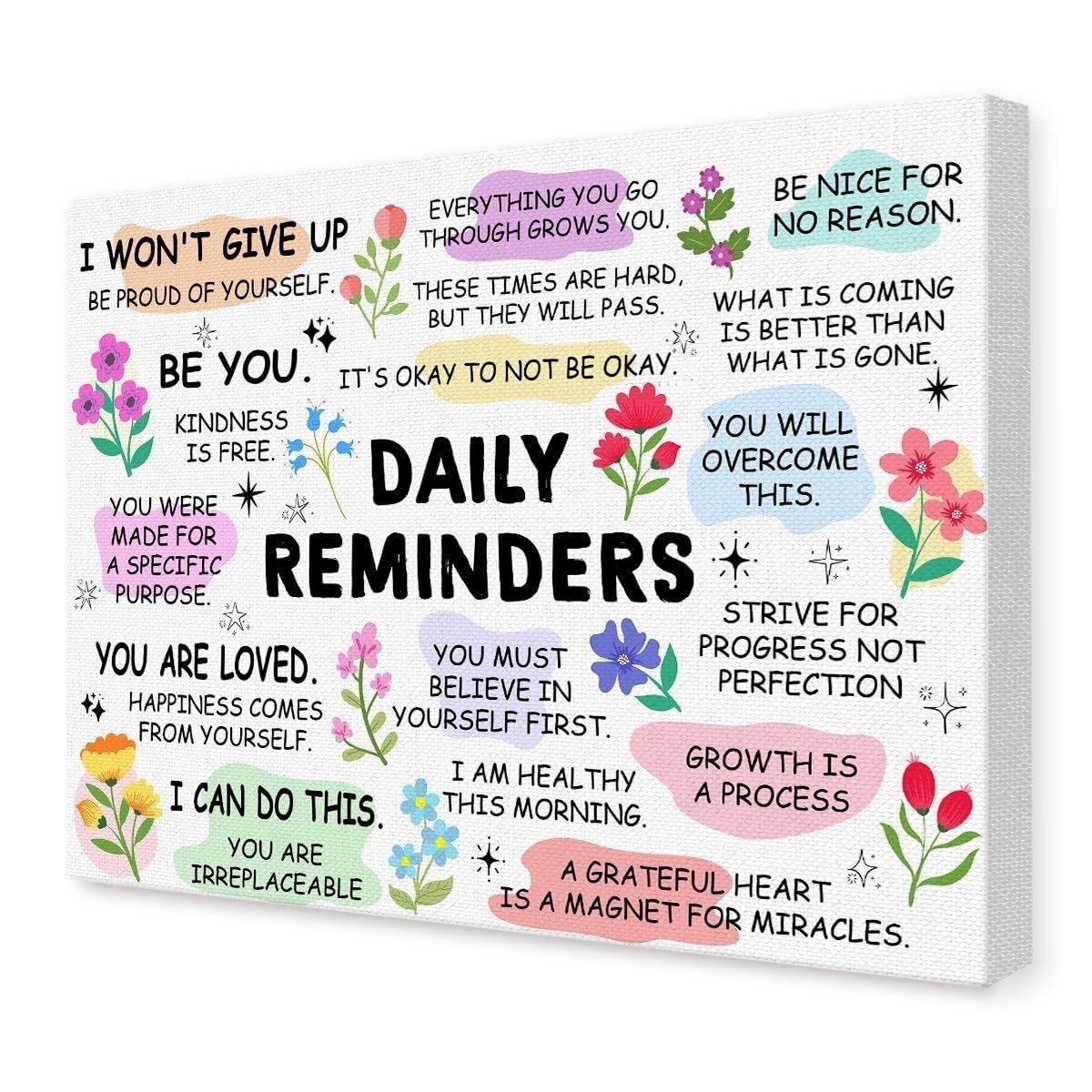 Be Kind to Yourself Poster - Affirmation Wall-Art for Women, Daily Reminders for Mindfulness & Bedroom Decor(Unframed,08x12inch(20x30cm))