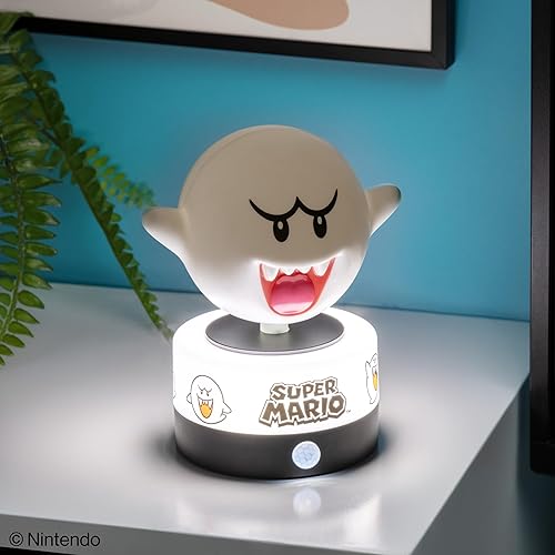 Miniatura 2 de Paladone Super Mario Boo - Protector de habitación con sensor de movimiento y luz nocturna, lámpara LED oficial de Nintendo y alarma de seguridad