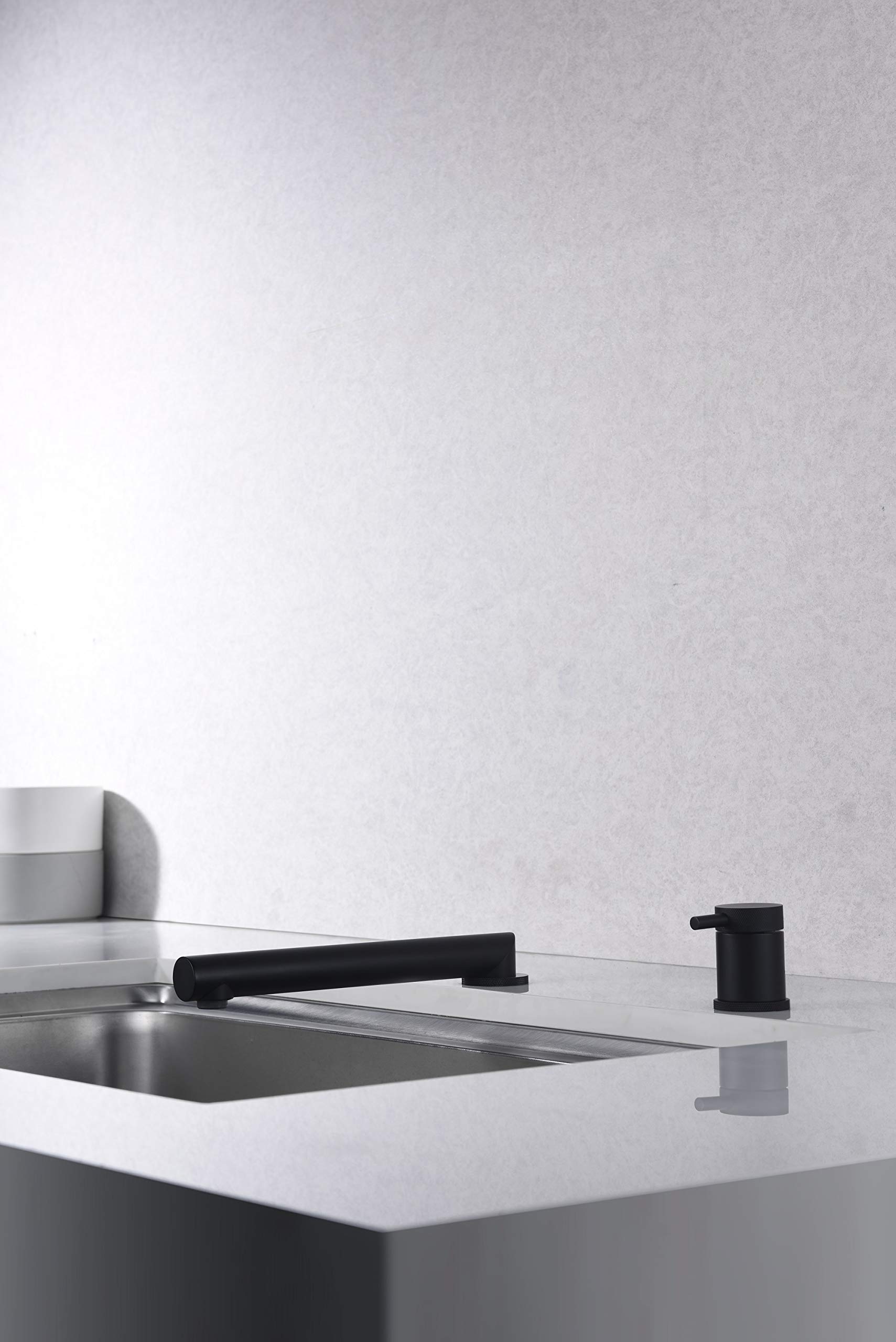 Imex - Grifo monomando de cocina plegable para Ventana Frontal - Grifo Cocina Abatible - Monomando Grifo Mezclador Cocina Fregadero Oculto de Elevación - Negro Mate GCE018/NG