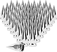 Vista 11 de Cubiertas de tuerca de 33 mm de Cabtherlyn para camiones semi, cubiertas de tuerca de 33 mm x 7 cm de plástico ABS cromado con punta, 20