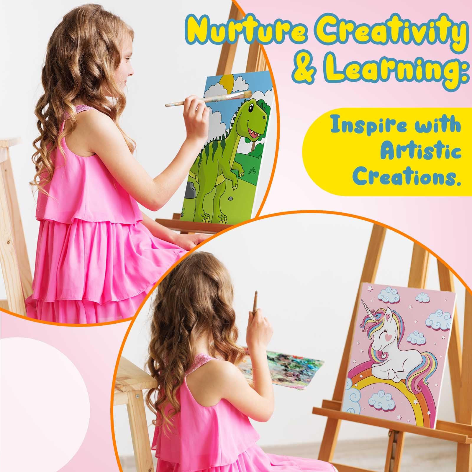 Ctosree 12 Pcs Pre Drawn Canvas for Painting for Boys Girls Pre Printed Cute Bulk Painting Canvas with Pictures to Paint Gift for Valentines Party Favor Activities(Animals,10" X 8")