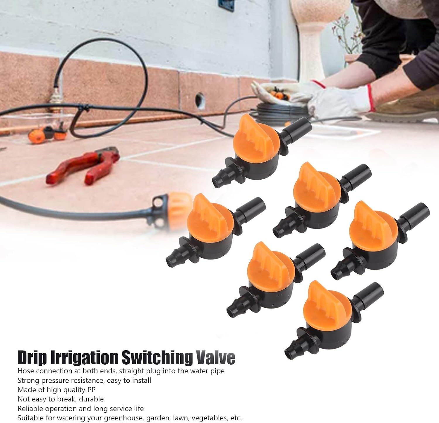 50 pcs 1/4" Drip Irrigation Valve, garden hose shut off valve Plastic drip irrigation tubing water shut off valves Fit 1/4 Inch Drip Irrigation Tubing Valves