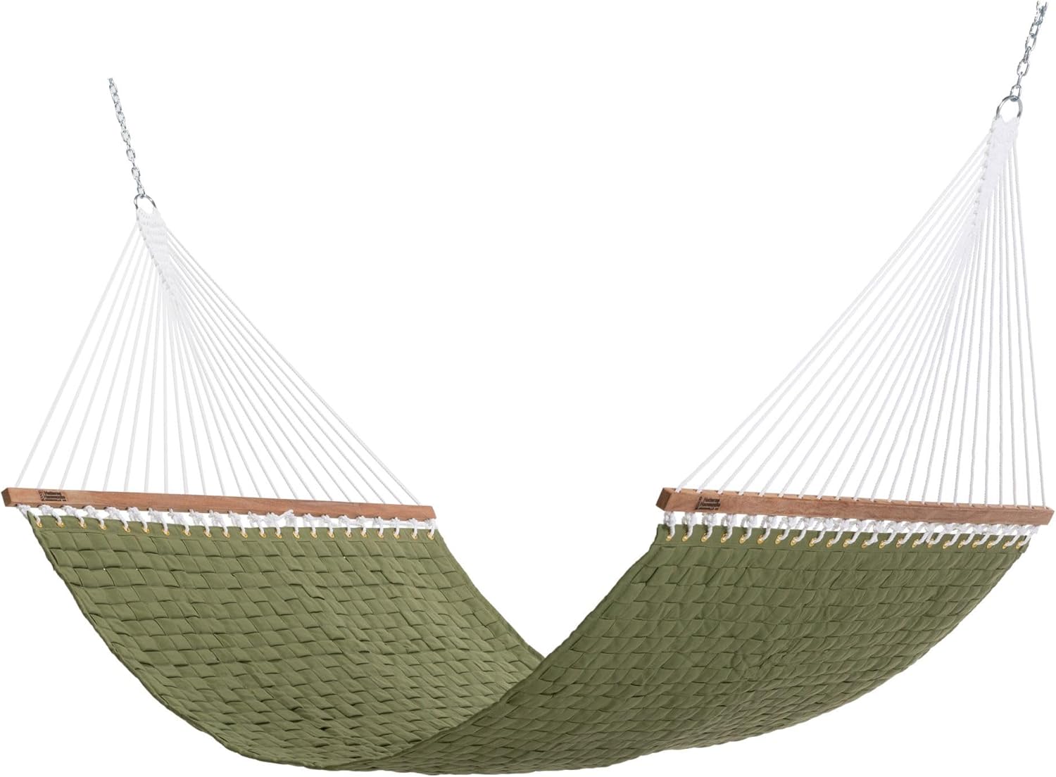 Hatteras Hammocks Light Green Soft Weave Hammock with Free Extension Chains & Tree Hooks, Accommodates 2 People, 450 LB Weight Capacity, 13 ft. x 55 in.