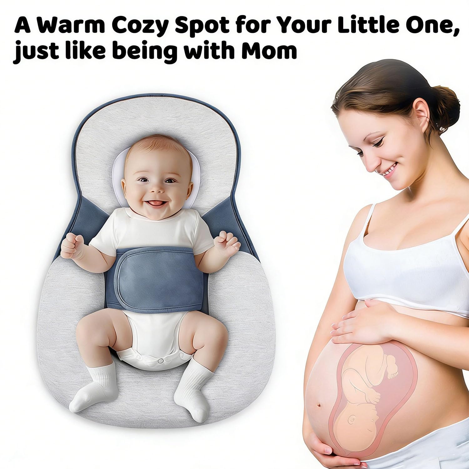 Baby Wedge Pillow for Newborn, Reflux Breastfeeding Pillow, Tummy Time Pillow for Comfortable Play & Feeding Support — view 5