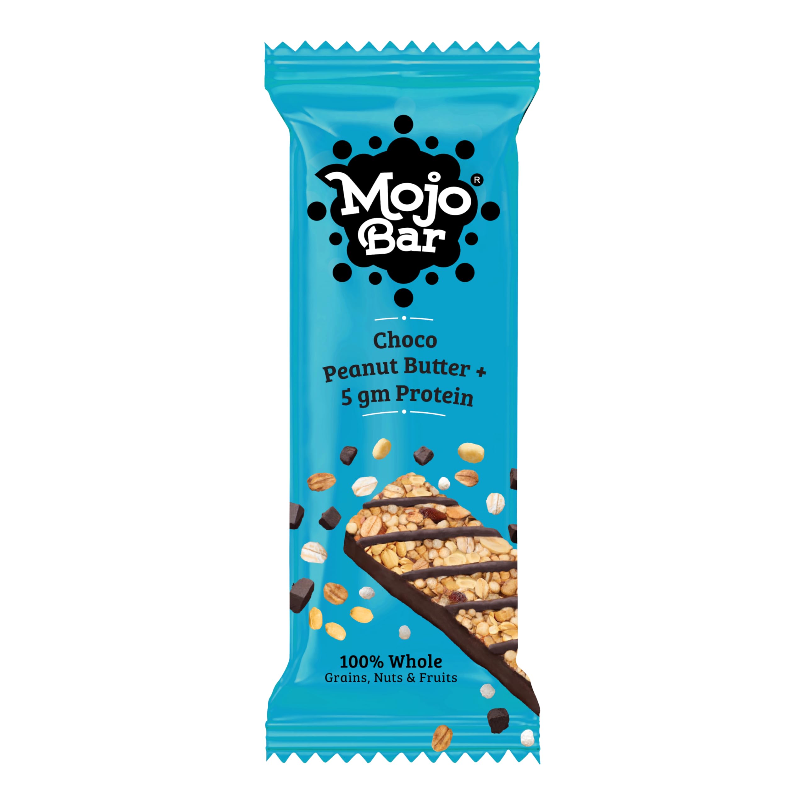 Mojo Bar Energy Bars Choco Peant Butter + 5gm Protein | 100% Whole Grains, Nut & Fruit | High Energy & Granola Bars | 5g Protein Snack | Pack of 6 x 32g Energy Bars | Gluten Free & No Preservatives-image-33