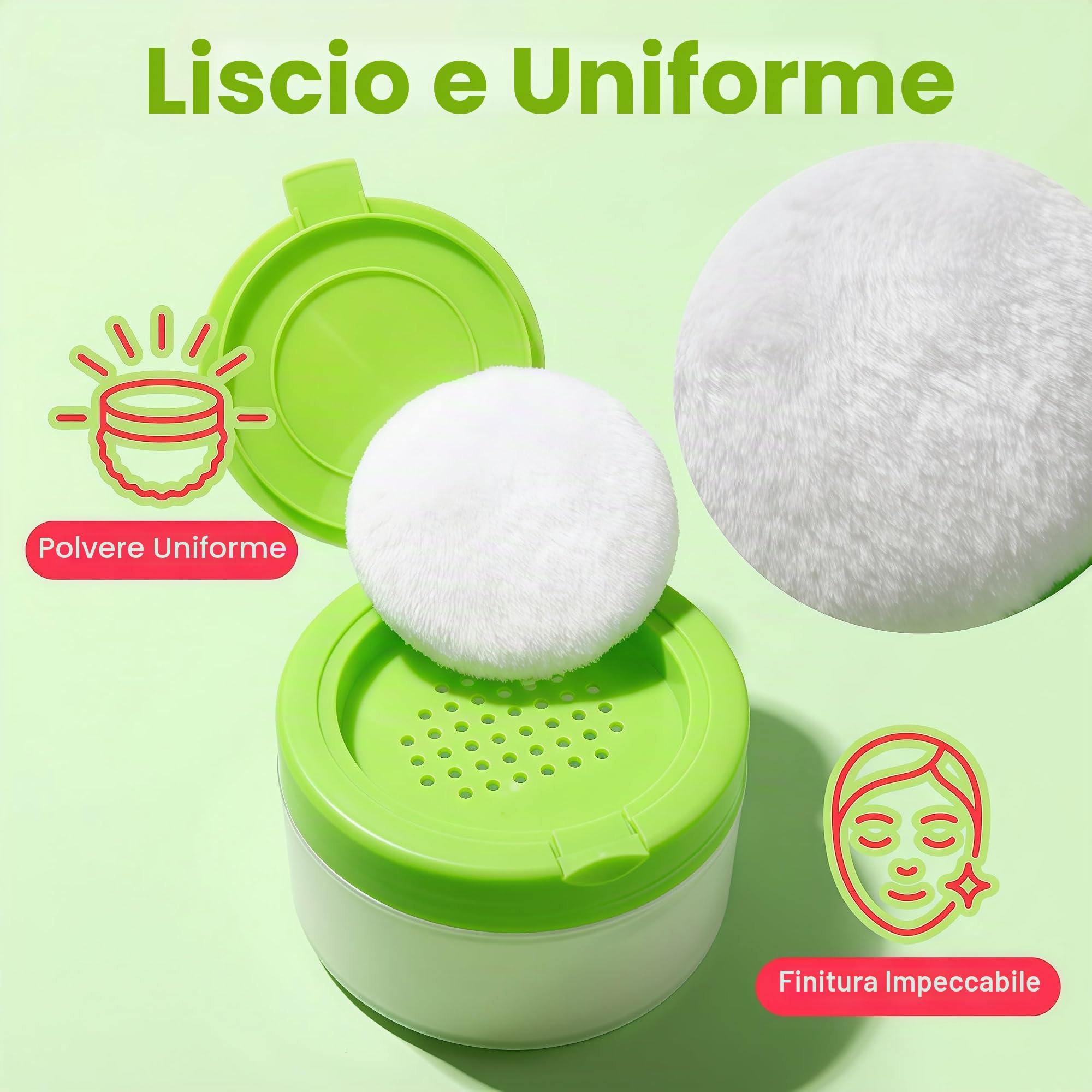 Plastica Verde Cura Pelle Bambino Dopo-bagno Soffio Polvere Talco Contenitore Dispenser Trucco Caso