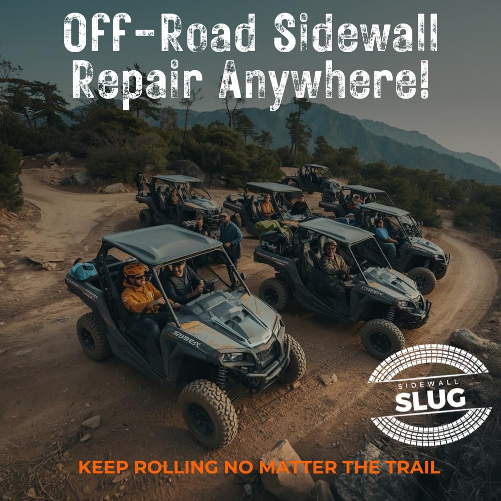 Sidewall Slug Tire Repair Kit Official – Emergency Sidewall Plug for ATV, UTV, Lawn Mower, Golf Cart, and Snow Blower Tires – Heavy-Duty Off-Road Tire Fix – Made in USA
