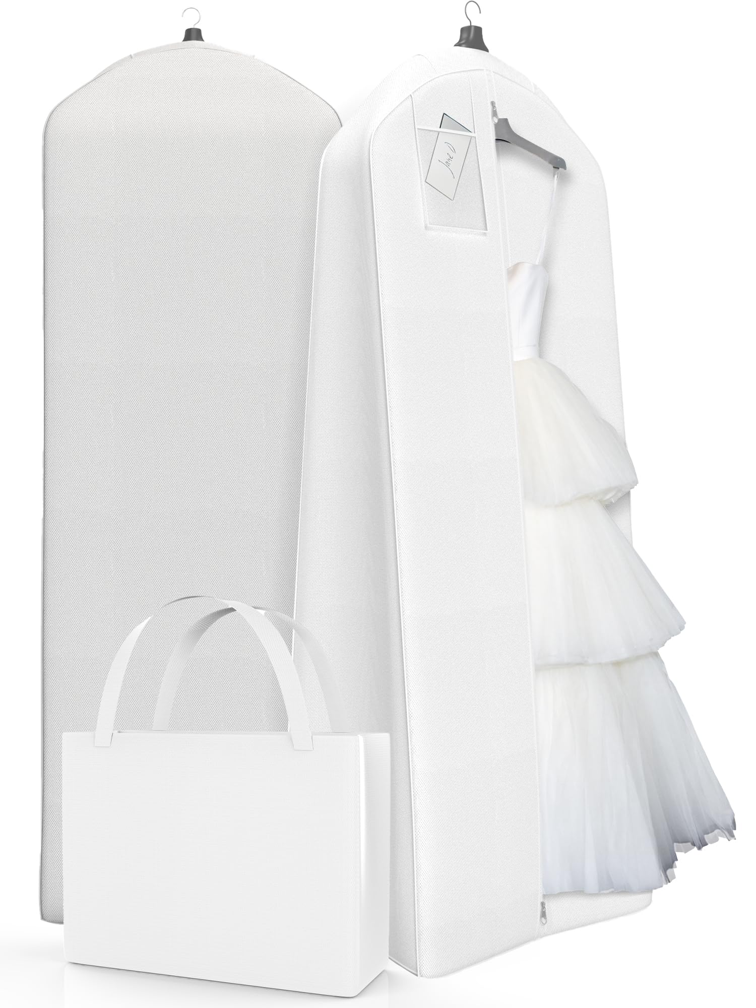 Your Bags Wedding Dress Garment Bag with Matching Tote- Garment Bags for Travel & Hanging Clothes or Storage - 72" Wedding Dress Bag for Gowns Long