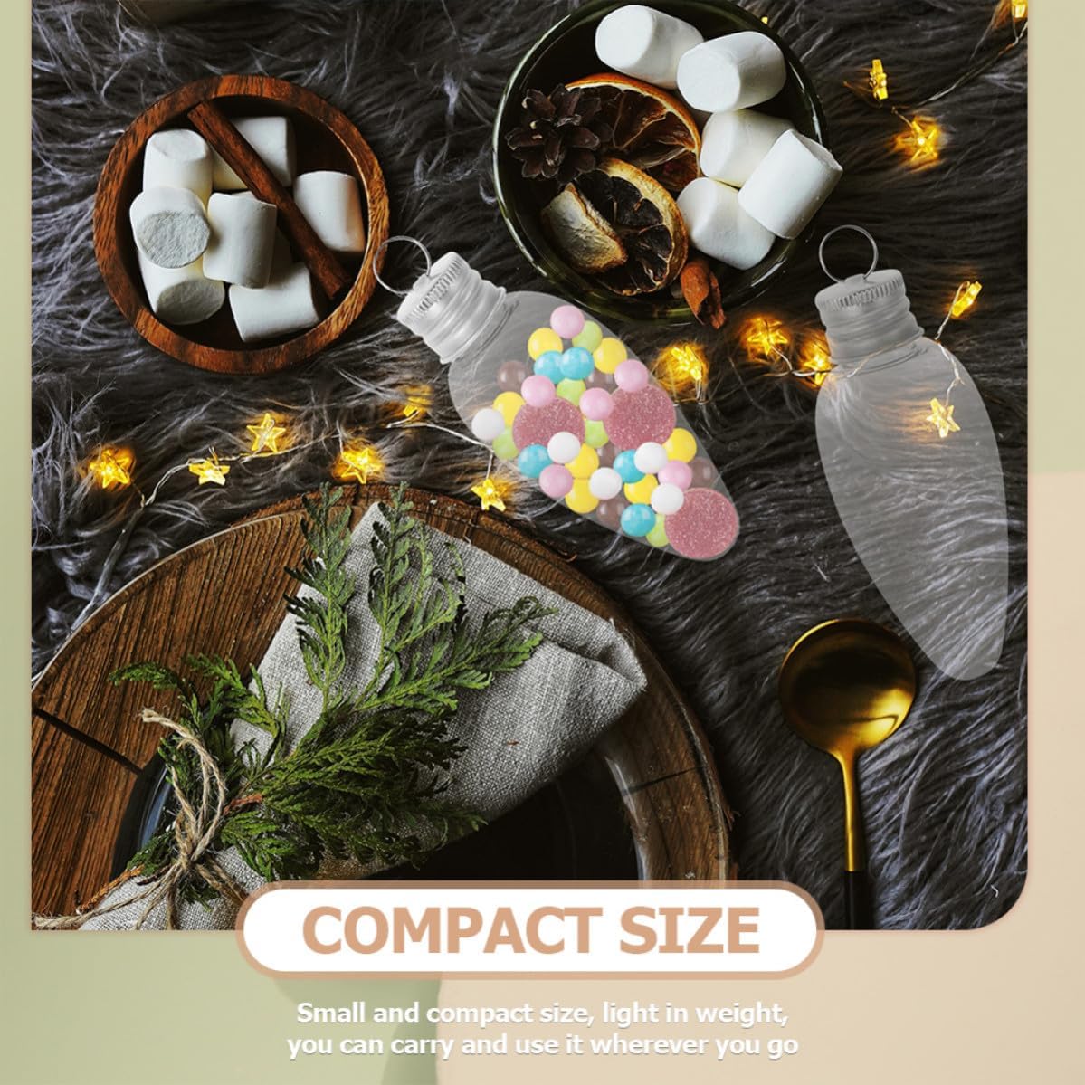 20pcs Bulb Shaped Candy Storage Bottles 35ml Pet Material Compact Size Lightweight Candy Boxes for Showers and New Year's Parties Easy to Carry
