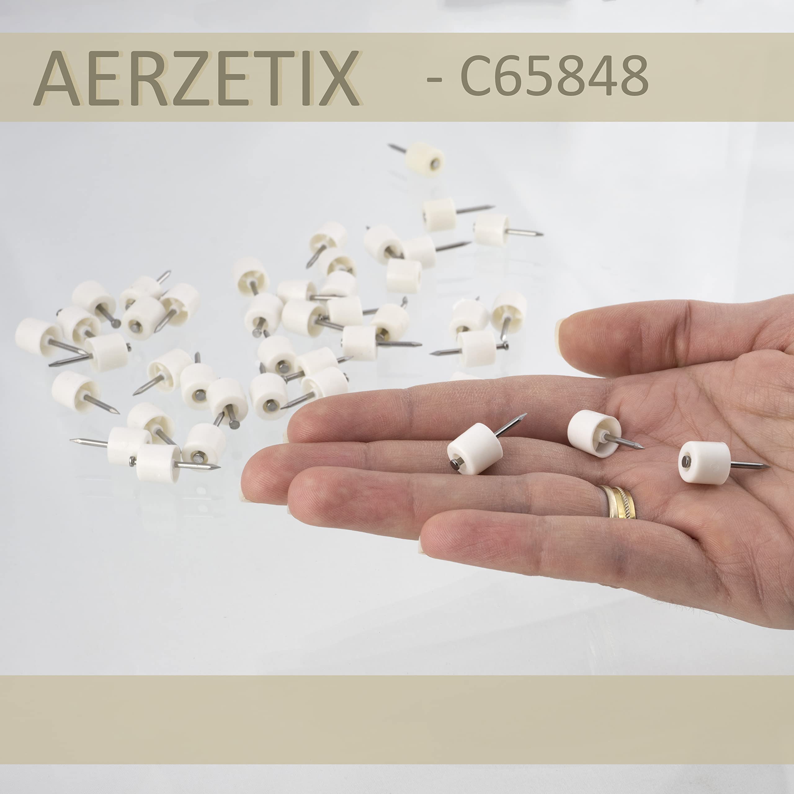 AERZETIX - C41753 - Lot De 12 Taquets D'étagère En Verre Glace à Enfoncer 19 Mm - Ouverture De Montage 5 Mm - En Métal - Tablette Support Rayon