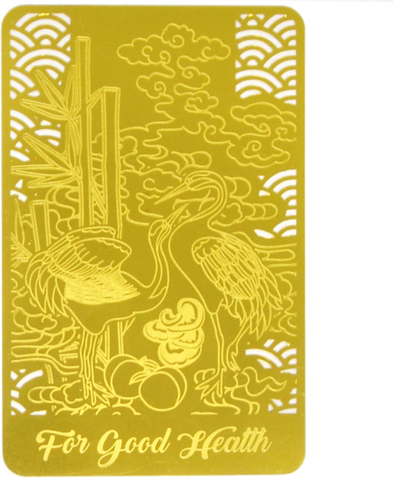 Good Health Talisman Gold Card Feng shui Harmony &Balance Peace Amulet Chinese Wisdom Healthy Talisman Gift (Gold)