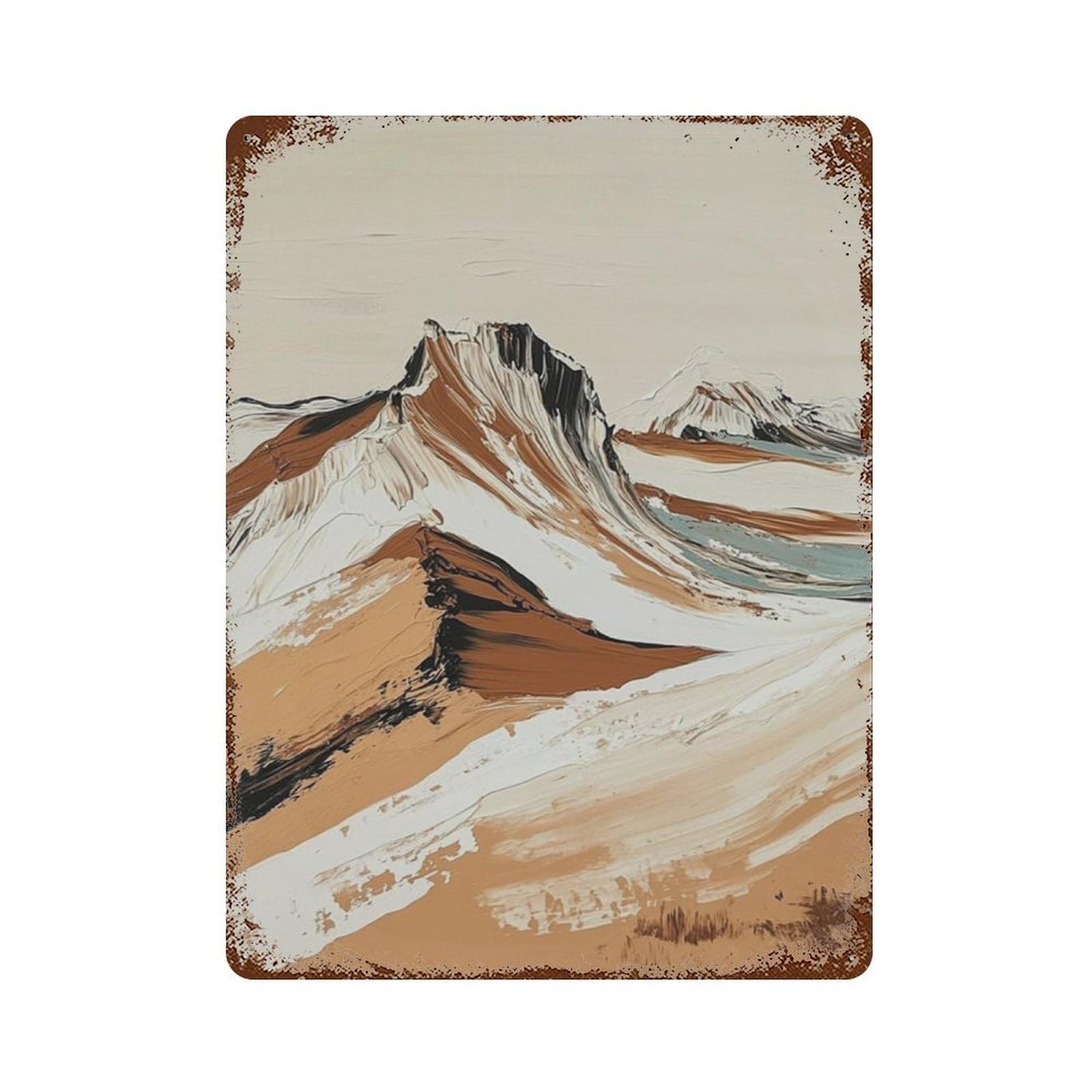 xiaoxiaoshen Abstract Desert Sand Dunes Modern Landscape Neutral Eh Tone Wall Decor Art Metal Tin Poster Modern Home Decor Art Home Bar Shop Decorations Vintage Sign 40x30cm